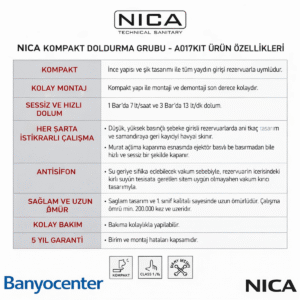 NICA Bütün Gömme Rezervuarlara Uyumlu Sessiz Doldurma Grubu Şamandıra Flatör