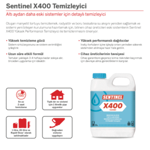 Sentinel X400 Radyatör (Petek) Çamur ve Kireç Temizleme Kimyasalı | 1 Litre