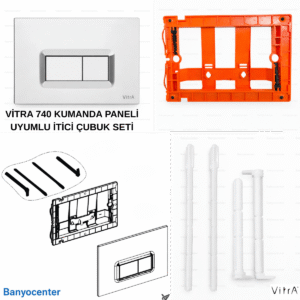VİTRA 740 Kumanda Panel Uyumlu Basma Buton (İtici) Çubuk Seti (436553)